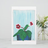 Gloxinia Afrikaans Viooltje Bloem Briefpapier (Staand voorkant)