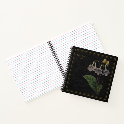 Gloxinia Black Notebook Notitieboek (Binnen)