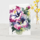 Gloxinia - Watercolor bloemen Kaart (Gele Bloem)