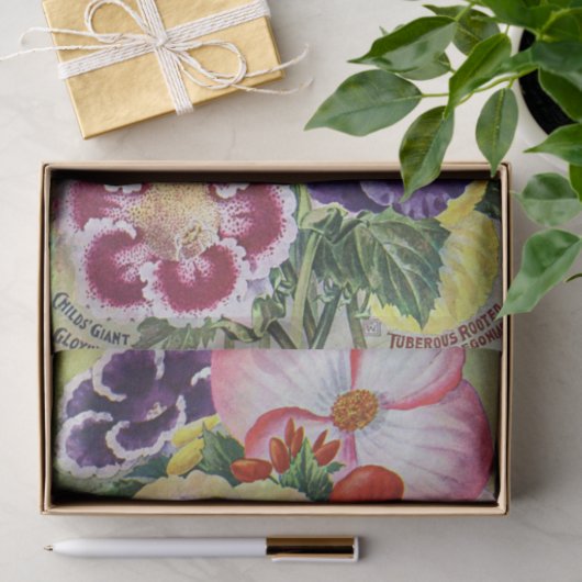 Gloxinias en Begonias  drukpapier Tissuepapier (Geschenk)