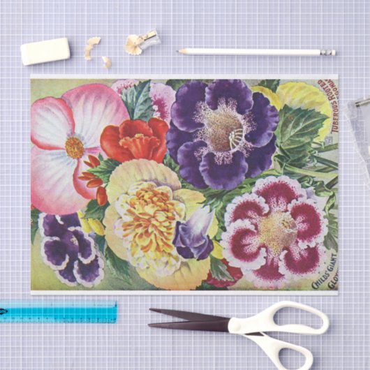 Gloxinias en Begonias  drukpapier Tissuepapier (Craft)
