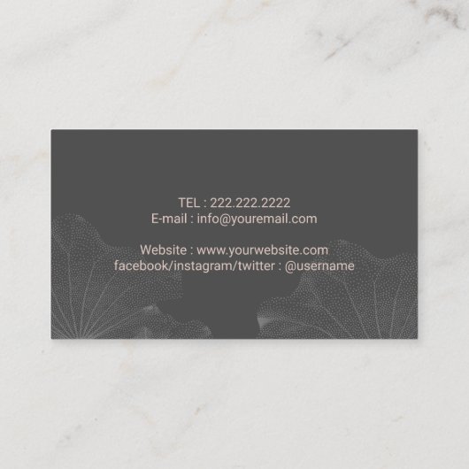 Glozende Lotus Flower, Yoga Instructor Visitekaartje (Achterkant)