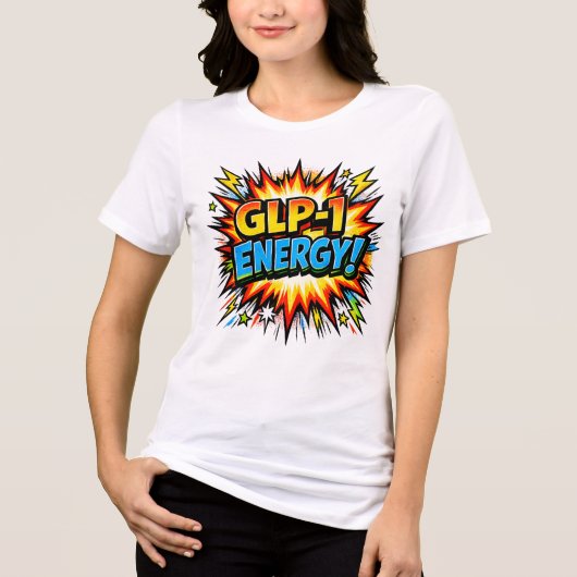 GLP-1 Energie Strip Pop Art Tri-Blend Shirt (Voorkant)
