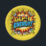 GLP-1 Energy Comic Pop Art   Papieren Bordje<br><div class="desc">Turn up the energy with this bold “GLP-1 ENERGY!” comic-style design! Featuring a vibrant retro explosion and powerful pop-art typography, this graphic captures the feeling of momentum, motivation, and positive lifestyle change. Perfect for anyone embracing a GLP-1 lifestyle journey, this design blends humor, confidence, and high-impact style into one eye-catching...</div>