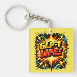 GLP-1 LEVEN! Comic Pop Art Sleutelhanger