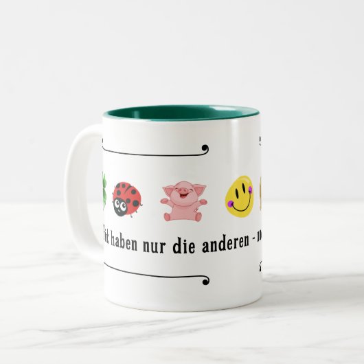 Glück haben nur die anderen tweekleurige koffiemok (Voorkant links)