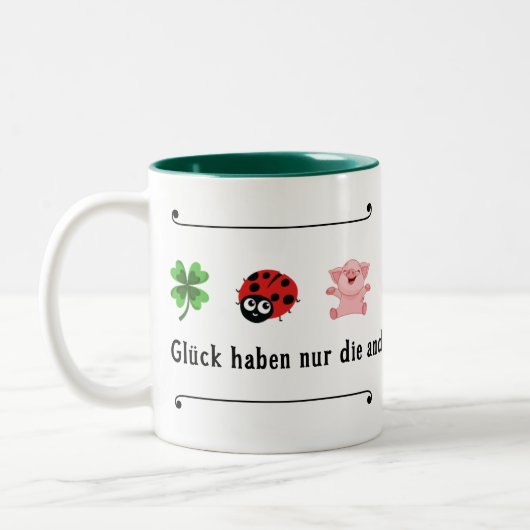 Glück haben nur die anderen tweekleurige koffiemok (Links)