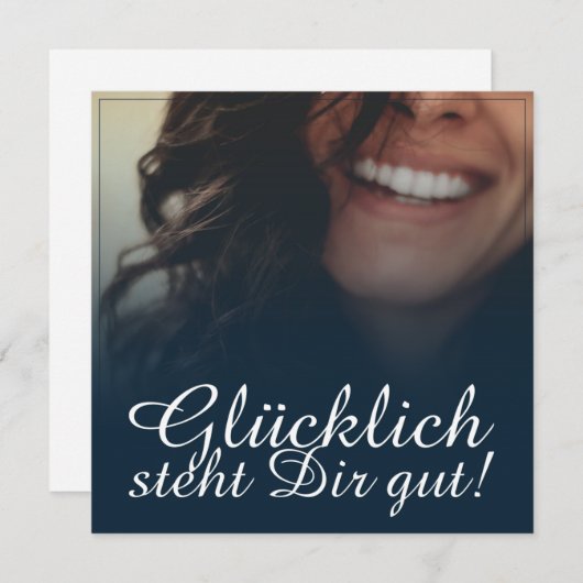 Glücklich steht Dir gut. - Blau (Voorkant / Achterkant)