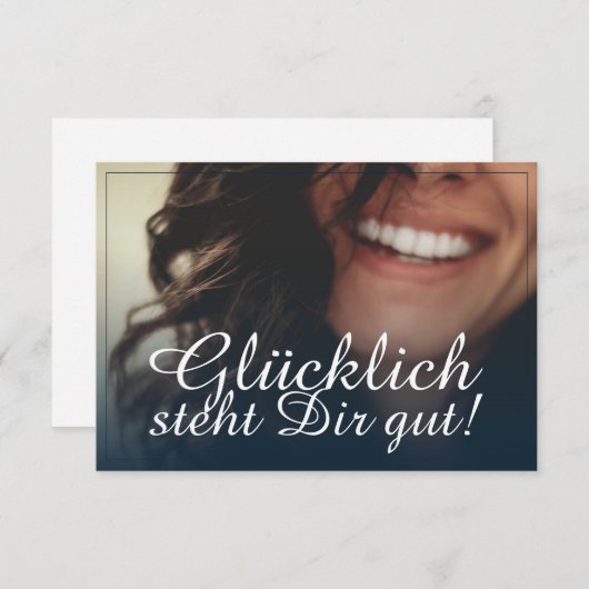 Glücklich steht Dir gut. - Blau (Voorkant / Achterkant)