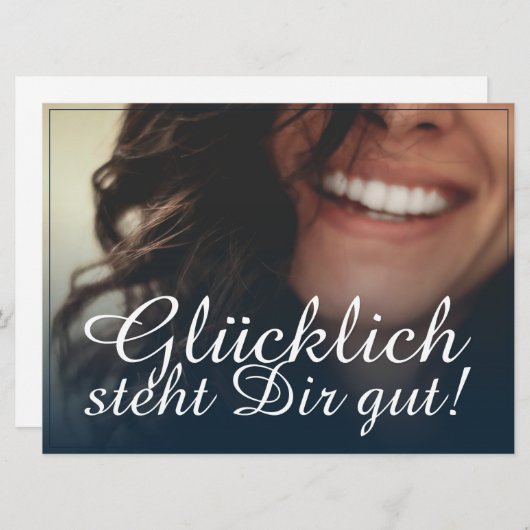 Glücklich steht Dir gut. - Blau (Voorkant / Achterkant)