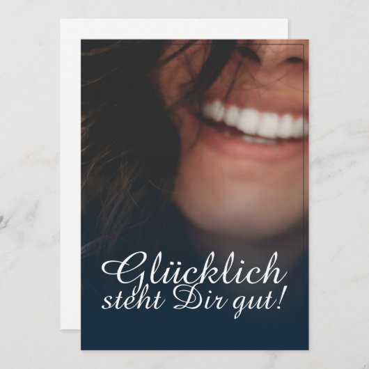 Glücklich steht Dir gut. - Blau (Voorkant / Achterkant)