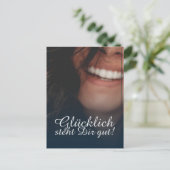 Glücklich steht Dir gut. - Blau Feestdagenkaart (Staand voorkant)