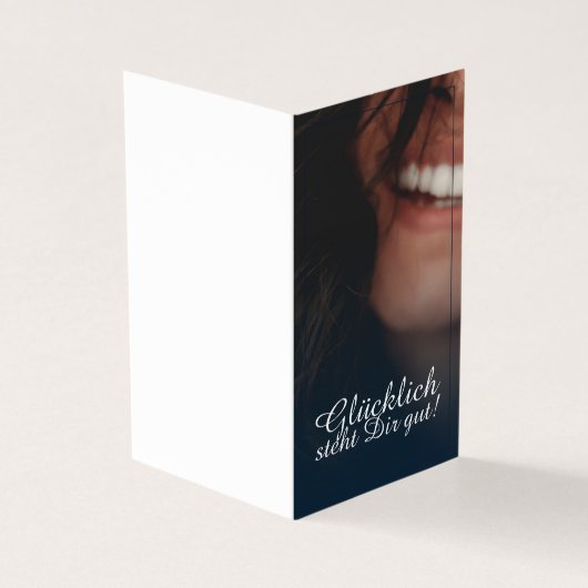 Glücklich steht Dir gut. - Blau Kaart (Buitenkant)