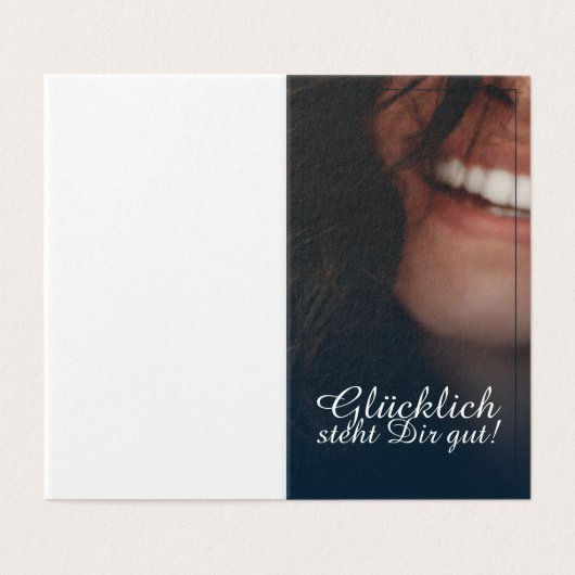 Glücklich steht Dir gut. - Blau Kaart (Buitenkant ongevouwen)
