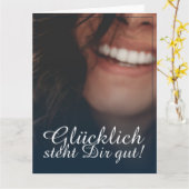 Glücklich steht Dir gut. - Blau Kaart (Gele Bloem)