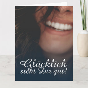 Glücklich steht Dir gut. - Blau Kaart