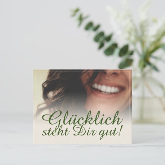 Glücklich steht Dir gut. Feestdagenkaart (Staand voorkant)