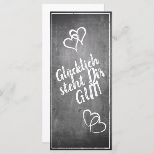 Glücklich steht Dir gut. - im Kreidetafelstil (Voorkant / Achterkant)