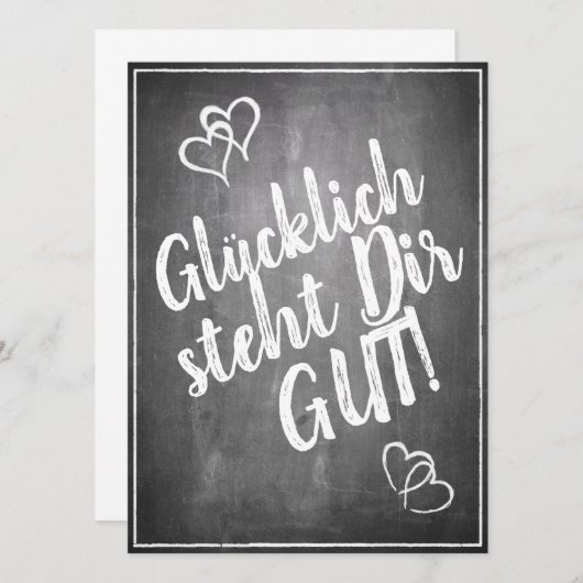 Glücklich steht Dir gut. - im Kreidetafelstil (Voorkant / Achterkant)