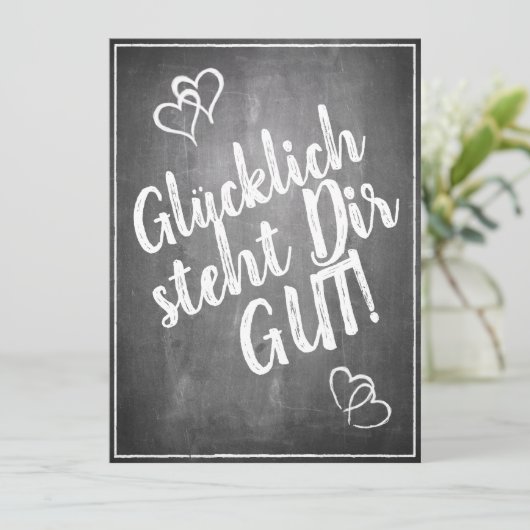 Glücklich steht Dir gut. - im Kreidetafelstil (Staand voorkant)