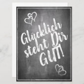 Glücklich steht Dir gut. - im Kreidetafelstil (Voorkant / Achterkant)