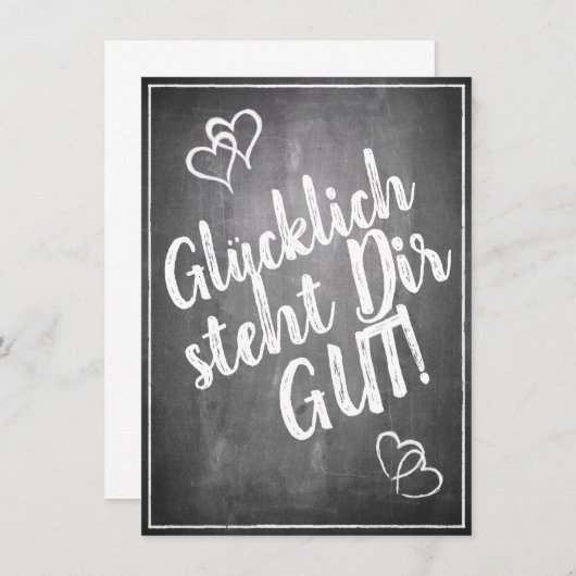 Glücklich steht Dir gut. - im Kreidetafelstil (Voorkant / Achterkant)
