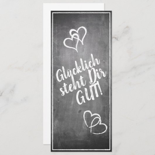 Glücklich steht Dir gut. - im Kreidetafelstil (Voorkant / Achterkant)
