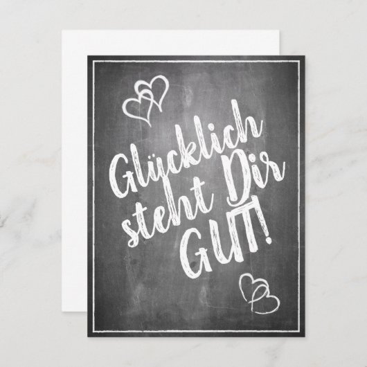 Glücklich steht Dir gut. - im Kreidetafelstil (Voorkant / Achterkant)