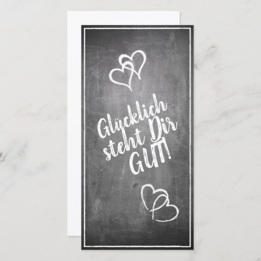 Glücklich steht Dir gut. - im Kreidetafelstil (Voorkant / Achterkant)