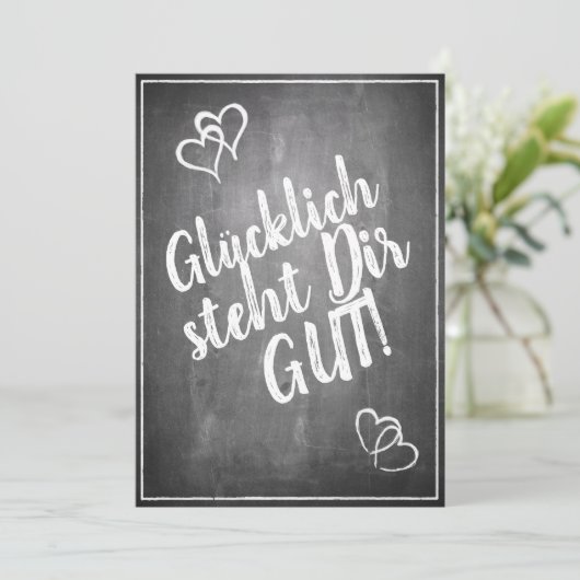 Glücklich steht Dir gut. - im Kreidetafelstil (Staand voorkant)