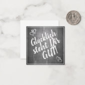 Glücklich steht Dir gut. - im Kreidetafelstil Notitiekaartje (Voorkant / Achterkant in situ)