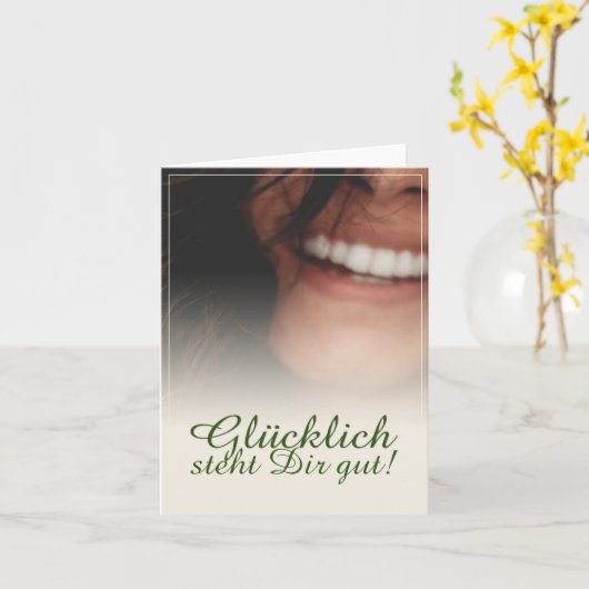 Glücklich steht Dir gut. Kaart (Gele Bloem)