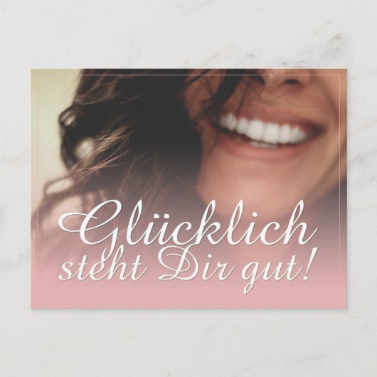 Glücklich steht Dir gut. - Rosé Feestdagenkaart (Voorkant)