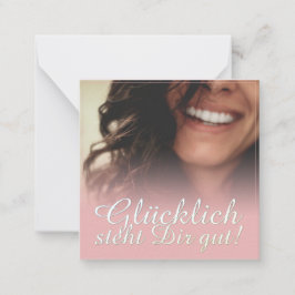 Glücklich steht Dir gut. - Rosé Notitiekaartje
