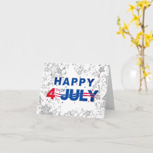 Glücklicher 4th of Juli Kaart (Gele Bloem)