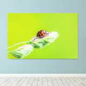 Glücksbringer-Marienkäfer für Deine Wand! Canvas Afdruk (Insitu (Houten vloer))