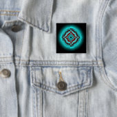 Glückssterne auf schwarz vierkante button 5,1 cm (In situ)