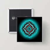 Glückssterne auf schwarz vierkante button 5,1 cm (Voorkant /achterkant)