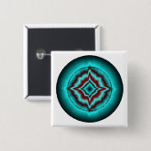 Glückssterne mint schwarz rot Artdeco Vierkante Button 5,1 Cm (Voorkant /achterkant)