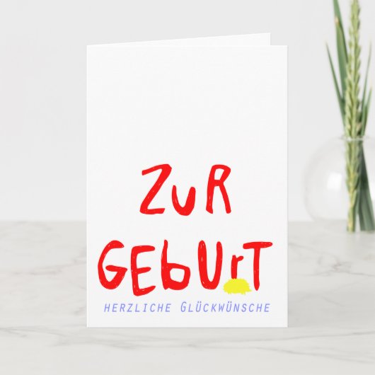 Glückwünsche zur Geburt mit Igel Kaart (Voorkant)