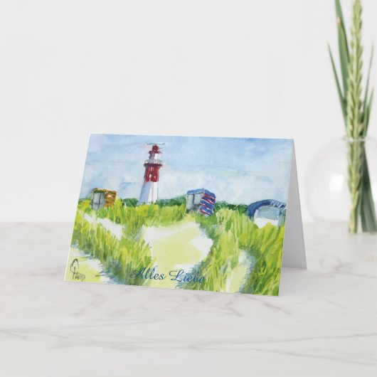 Glückwunschkarte Geburtstagskarte Leuchtturm Bedankkaart (Voorkant)