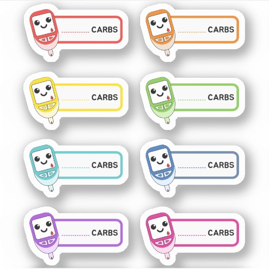 Glucometer Carb Tracker Diabetische herinneringsla Sticker (Voorkant)
