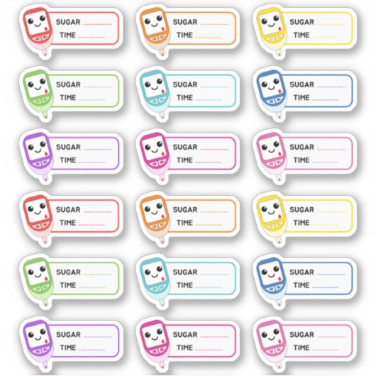 Glucometer Suiker Tracker Diabetische Tracker Labe Sticker (Voorkant)