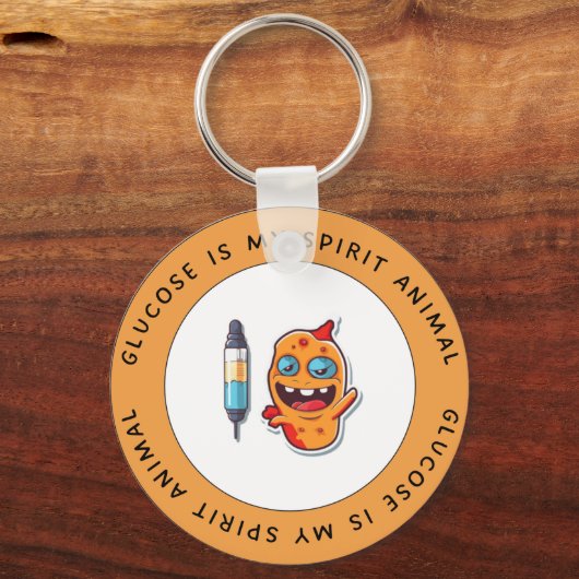 Glucose is mijn geestdier - Diabetes Sleutelhanger (Achterkant)