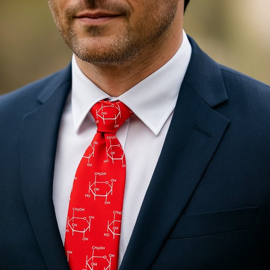 Glucose Molecuul Chemie Wetenschap Thema Rood Stropdas