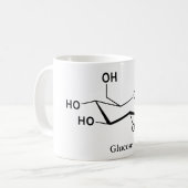 Glucose Suiker Molecuul Chemie Wetenschap Koffiemok (Voorkant links)