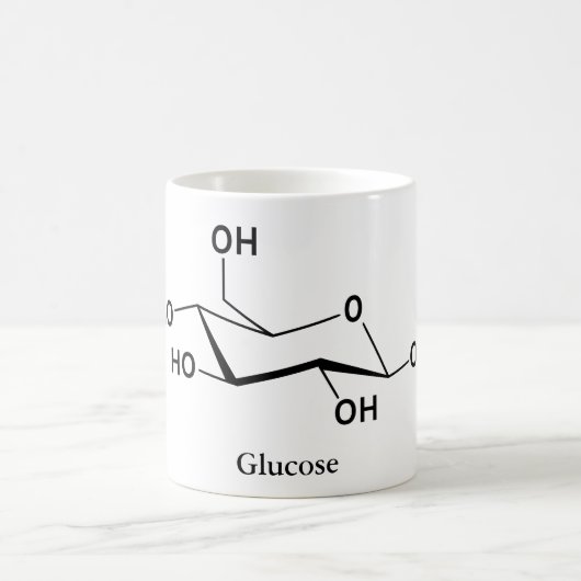 Glucose Suiker Molecuul Chemie Wetenschap Koffiemok (Center)