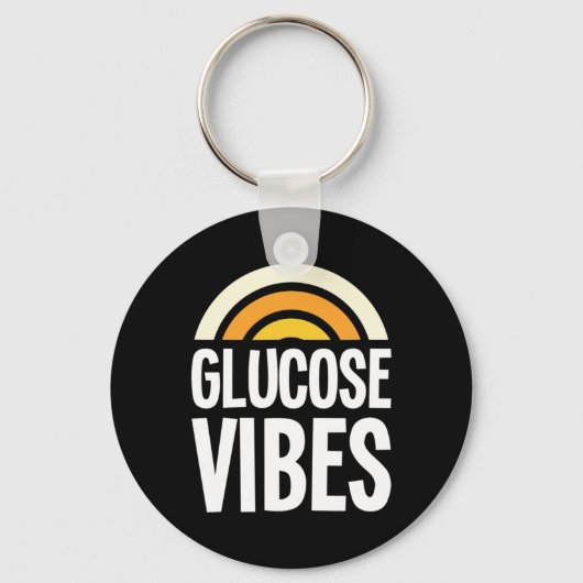 Glucose Vibes Diabetes Awareness Support Fighting Sleutelhanger (Voorkant)