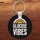 Glucose Vibes Diabetes Awareness Support Fighting Sleutelhanger (Voorkant)