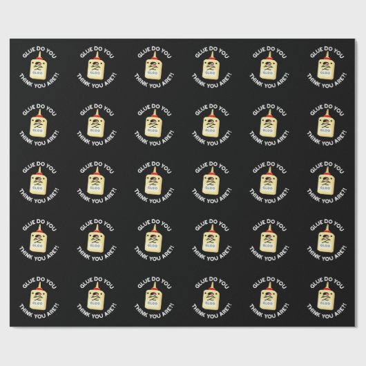 Glue, denk je dat je grappig bent, Glue Pun Dark B Cadeaupapier (Vlak)